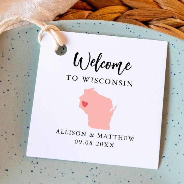 Any Colour Wisconsin State Wedding Welcome Bag Favour Tags (Creator Uploaded)
