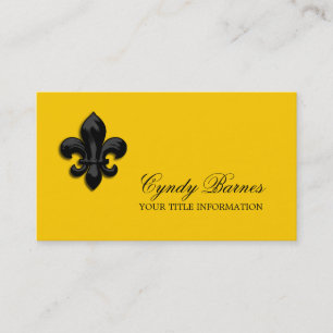 Any Colour with Black Fleur de Lis Business Card