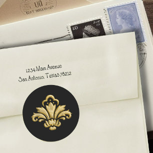Any Colour with Gold Fleur de Lis Envelope Seal