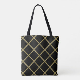 Any colour with Gold Glitter Grid Tote