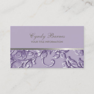 Any Colour with Lilac Damask Business Card