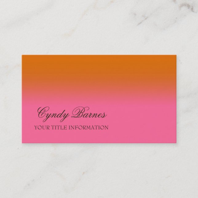 Any Colour with Orange Gradient Business Card (Front)