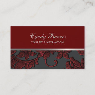 Any Colour with Red Damask Business Card
