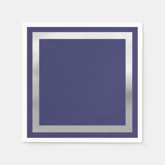 Any Colour with "Silver" Border Napkin (Front)