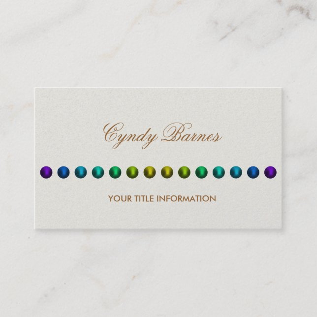 Any Colour with String of Pearls Business Card (Front)