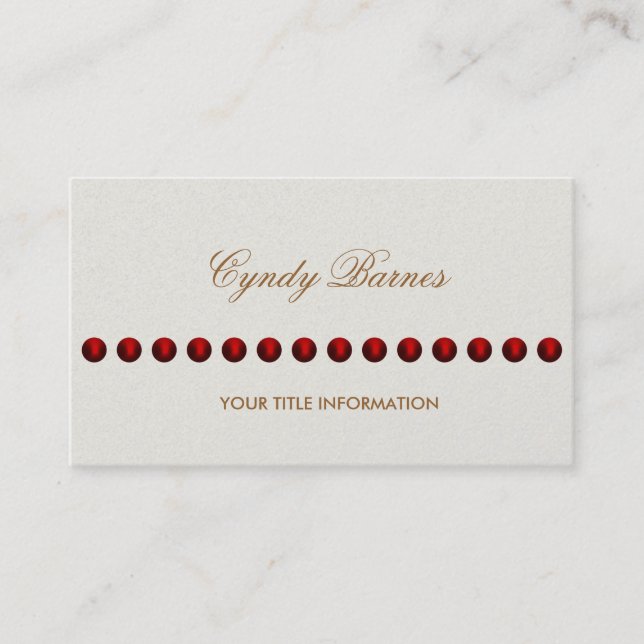 Any Colour with String of Pearls Business Card (Front)
