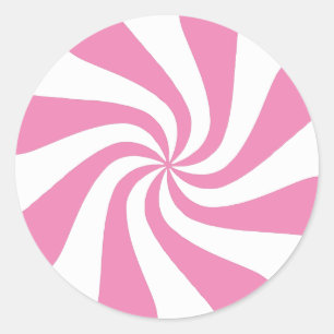 Any Colour with White Peppermint Swirl Tree Skirt Classic Round Sticker
