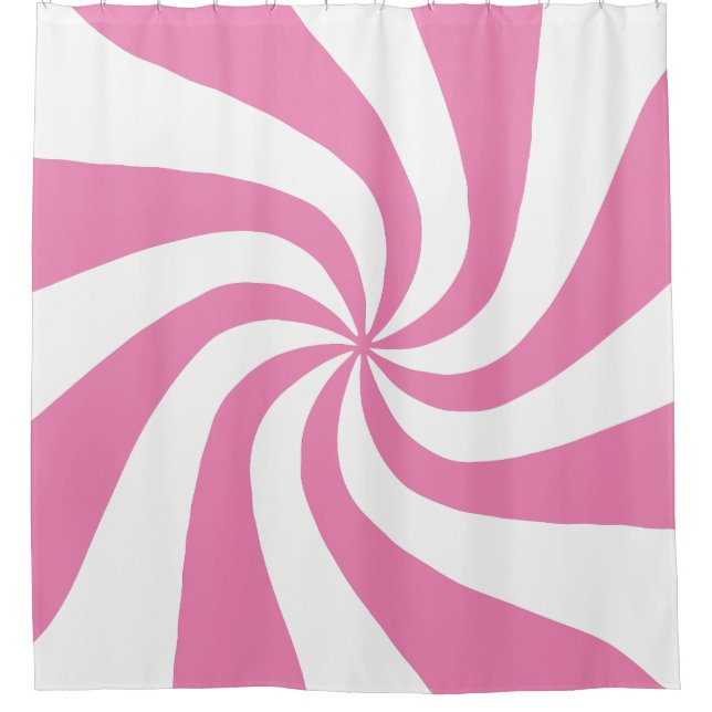 Any Colour with White Peppermint Swirl Tree Skirt Shower Curtain (Front)