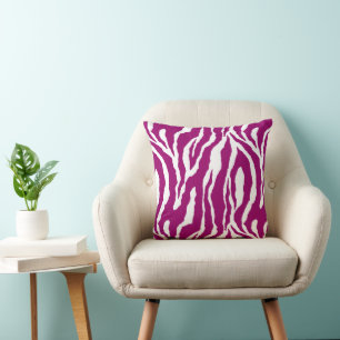 Any Colour with White Zebra Design Pillow