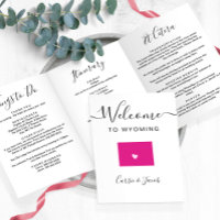 Any Colour Wyoming Map Wedding Welcome Itinerary