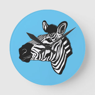 Any Colour Zebra Round Clock