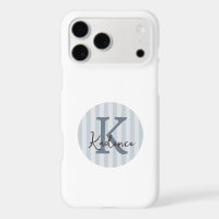 Any Colours Blue Custom Striped Circle Monogram