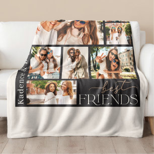 Any Colours Modern 10 Photo Collage Best Friends Fleece Blanket