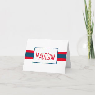 Any Colours Ribbon Stripes Personalised Note Cards