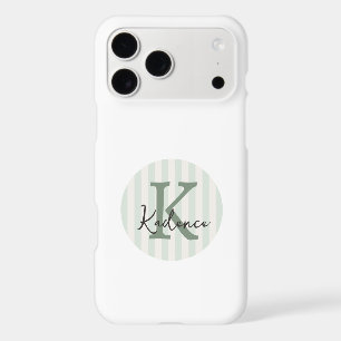Any Colours Sage Custom Striped Circle Monogram