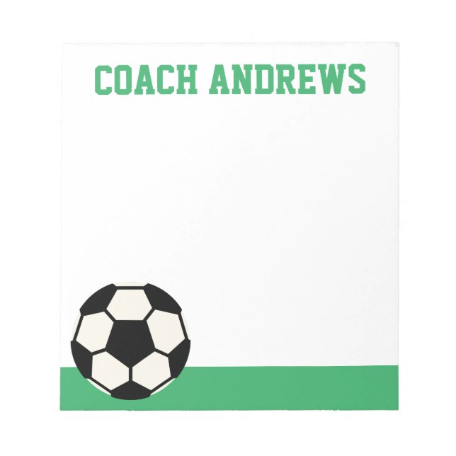 Any Colours Soccer Personalised Notepad (Front)