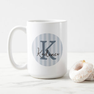 Any Colours Striped Circle Custom Monogram Coffee Mug