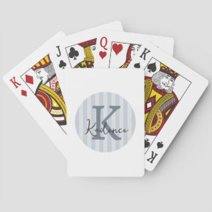 Any Colours Striped Circle Monogram Playing Cards