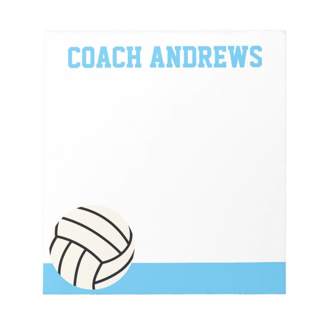 Any Colours Volleyball Personalised Notepad (Front)