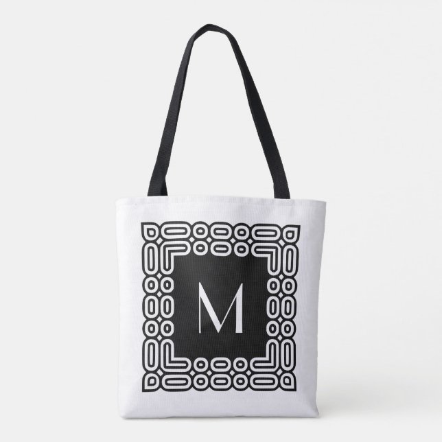Any Coor Monogram Design Tote Bag (Back)