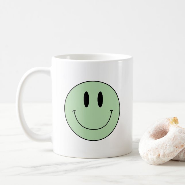 Any Custom Colour or Pattern SMILIE FACE Coffee Mu Mug (With Donut)