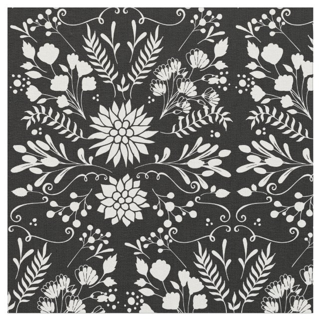 Any Custom Colour Rustic Floral Pattern Fabric (Close Up)