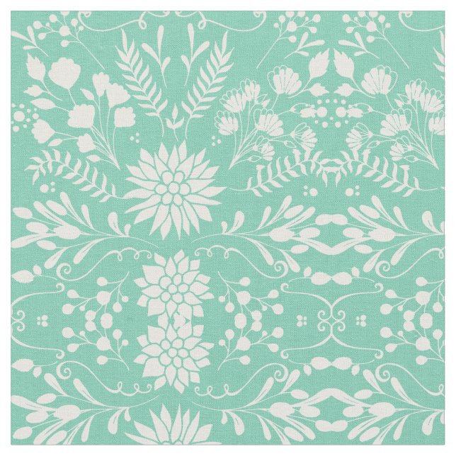 Any Custom Colour Rustic Floral Pattern Fabric (Close Up)