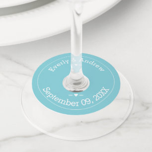 Any Custom Colour Wedding Wine Glass Tag