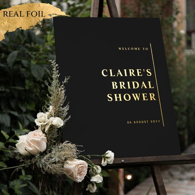 Any Even Modern Chic Real Foil, Black Welcome Sign (Creator Uploaded)