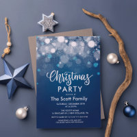 ANY EVENT - Blue Sparkle Lights Invitation