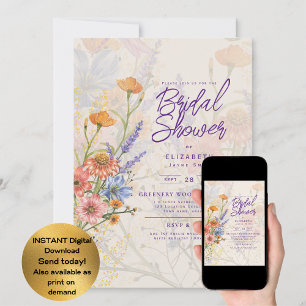 ANY EVENT Boho Wildflowers Garden Party  Invitation