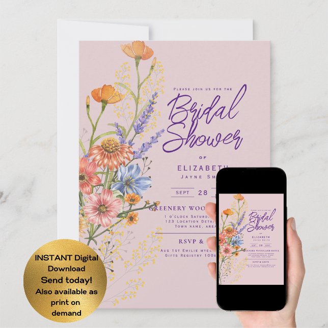 ANY EVENT Boho Wildflowers Garden Party  Invitation (Creator Uploaded)