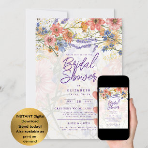 ANY EVENT Boho Wildflowers Garden Party Invitation