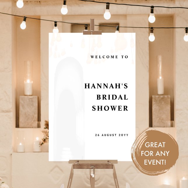 Any Event, Elegant and Modern Welcome White Acrylic Sign (Creator Uploaded)