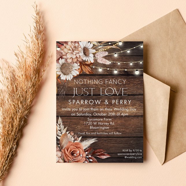ANY EVENT - Nothing Fancy Just Love Rustic  Invitation (Creator Uploaded)