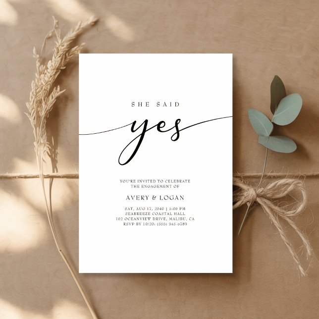 Any Event She Said Yes Wedding Engagement Party Invitation (Creator Uploaded)