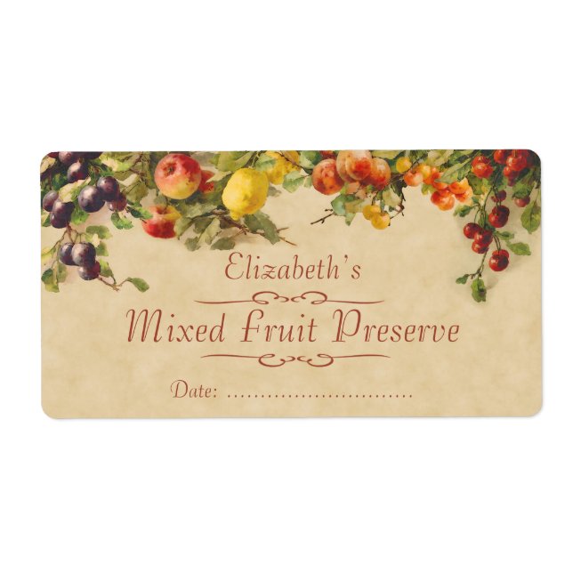 Any fruit Canning label (Front)
