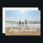 Any Greeting Custom Colour Backer Hanukkah Photo Holiday Card<br><div class="desc">Customise the greeting on the front,  name,  and message eon the back along with your photo.</div>