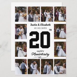 Any Happy Anniversary 12 Photo Collage Card