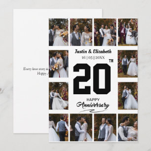 Any Happy Anniversary 12 Photo Collage Holiday Card