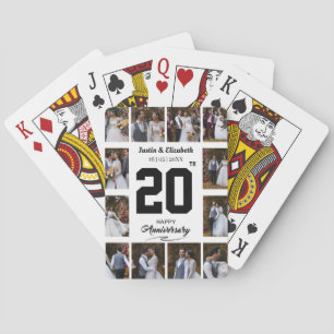 Any Happy Anniversary 12 Photo Collage Playing Cards