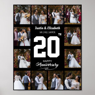 Any Happy Anniversary 12 Photo Collage Poster