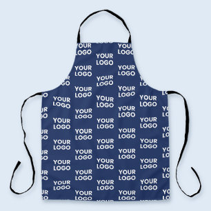 Any Image or Business Logo Editable Dark Navy Blue Apron