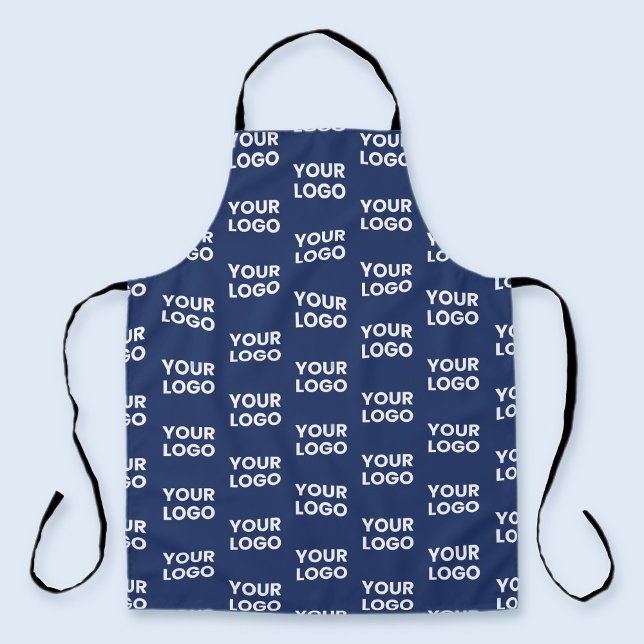 Any Image or Business Logo Editable Dark Navy Blue Apron (Creator Uploaded)