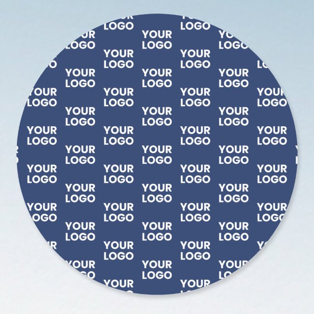 Any Image or Business Logo Editable Dark Navy Blue Classic Round Sticker (Creator Uploaded)