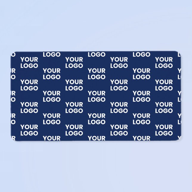 Any Image or Business Logo Editable Dark Navy Blue Label (Creator Uploaded)