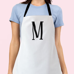 Any Letter   Black & White or DIY Colours  Apron