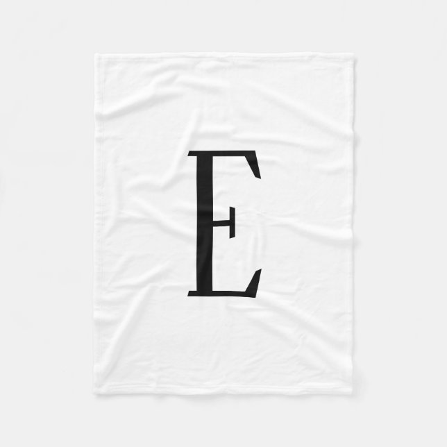 Any Letter | Black & White or DIY Colours  Fleece Blanket (Front)