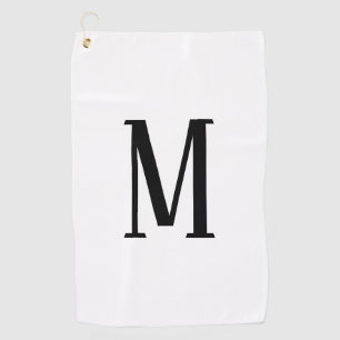 Any Letter   Black & White or DIY Colours  Golf Towel