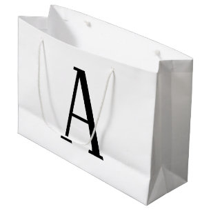 Any Letter Black & White or DIY Colours Large Gift Bag